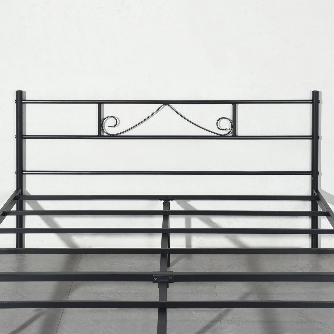 Black metal double bed 140x190 BEARD DO BK V1