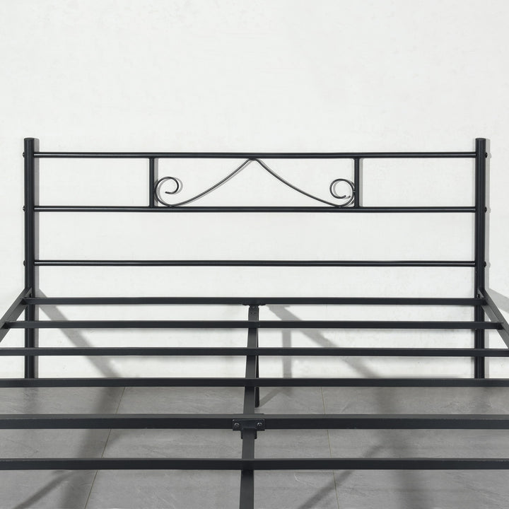 Black metal double bed 140x190 BEARD DO BK V1
