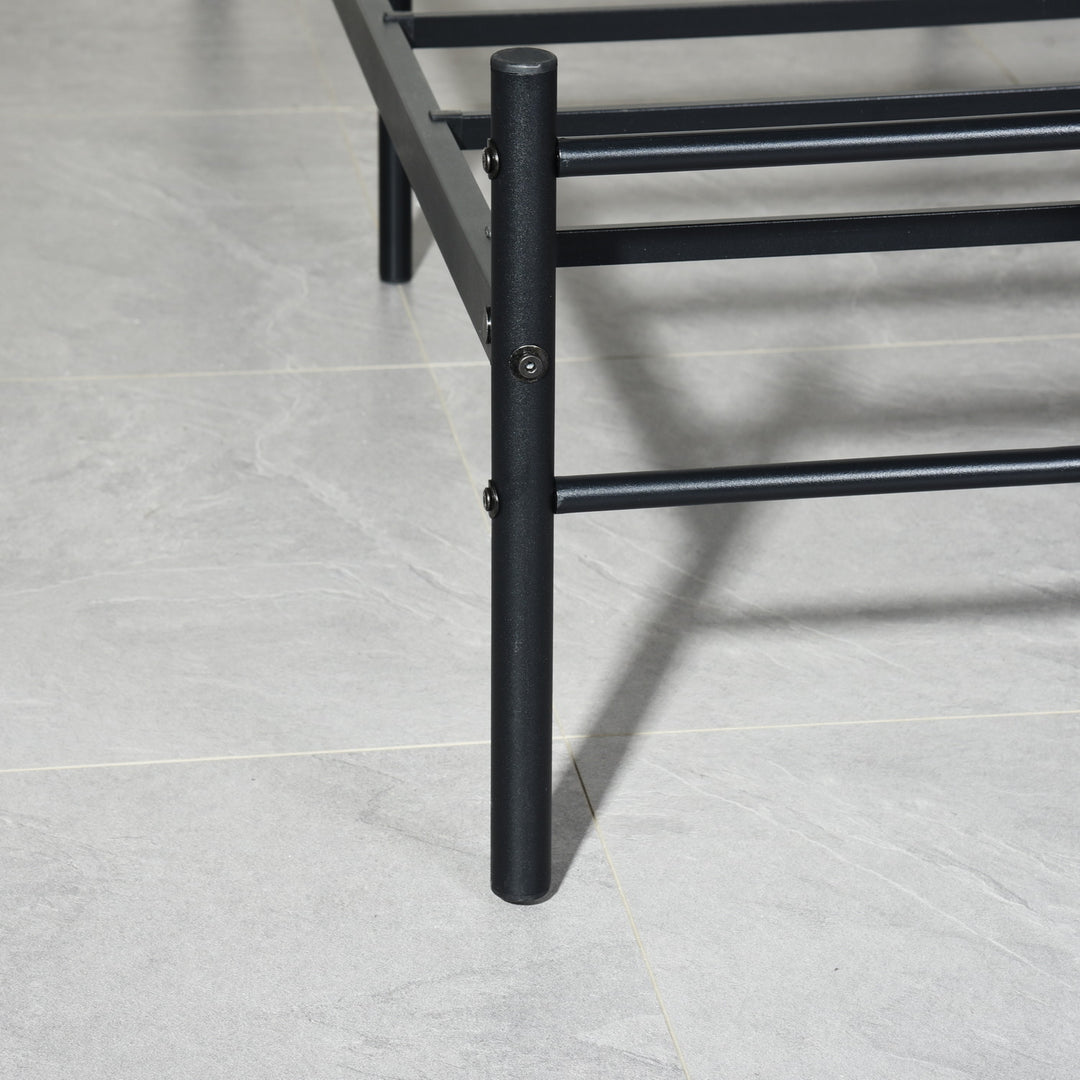 Black metal double bed 140x190 BEARD DO BK V1