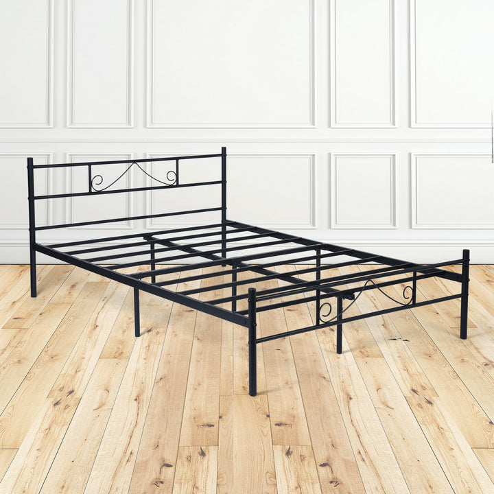 Black metal double bed 140x190 BEARD DO BK V1