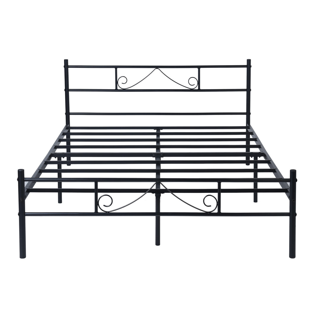 Black metal double bed 140x190 BEARD DO BK V1