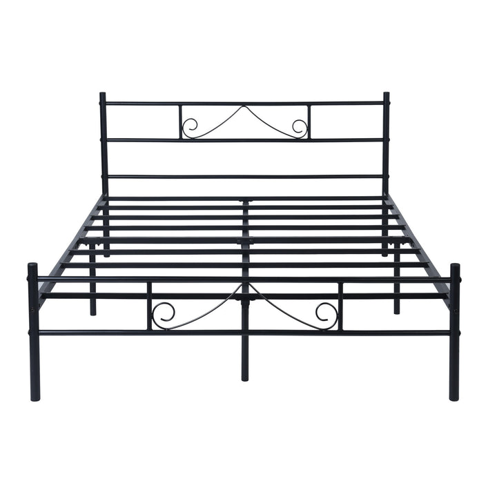 Black metal double bed 140x190 BEARD DO BK V1