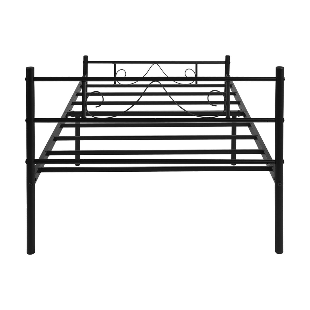 Modern Style Metal Single Bed Frame Black 90x190cm – Sturdy Steel, Space-Saving, Ideal for Guest Rooms & Small Spaces BEARD SINGLE BLACK V1