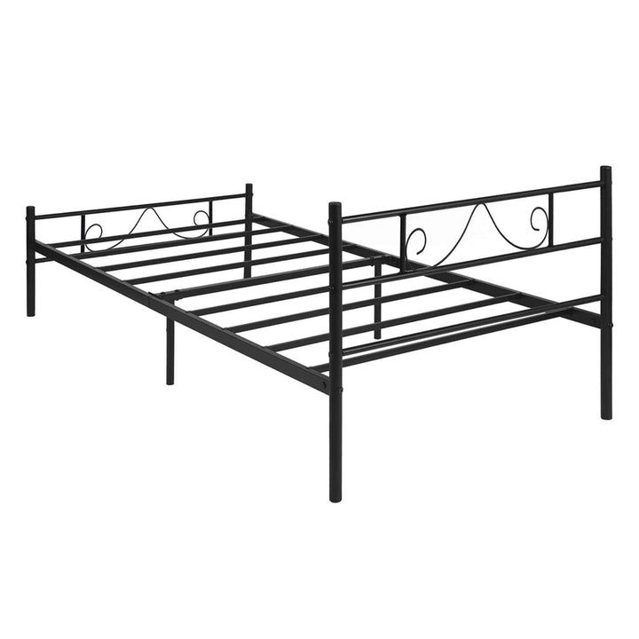 Modern Style Metal Single Bed Frame Black 90x190cm – Sturdy Steel, Space-Saving, Ideal for Guest Rooms & Small Spaces BEARD SINGLE BLACK V1