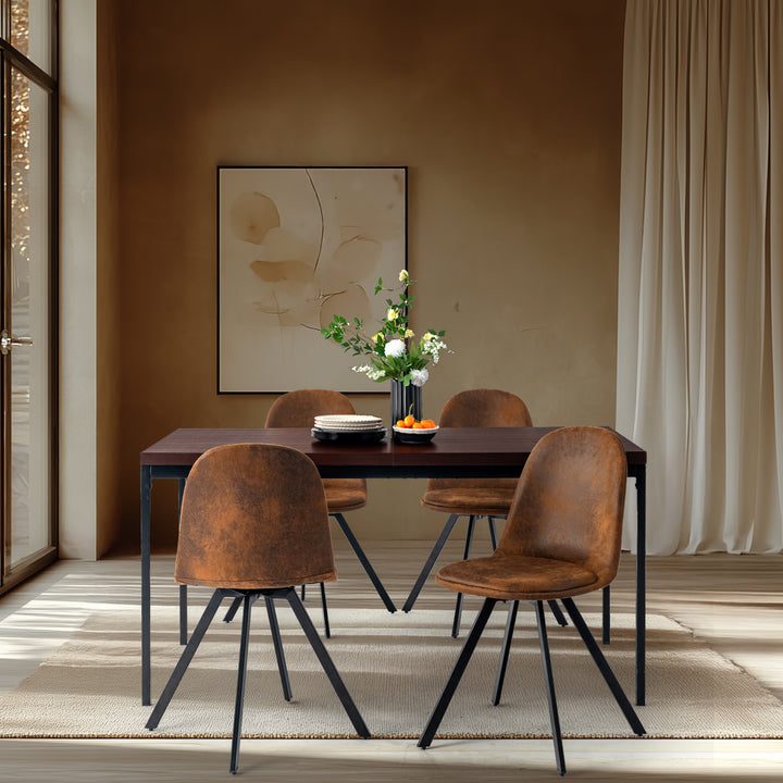 Set of 4 vintage brown swivel dinning chairs  52*45*84 cm SUNFLOWER SUEDE BROWN 4PCS