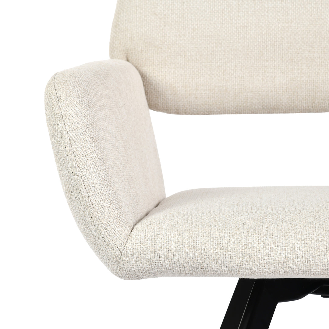 Set of 2 beige scandinavian 360° swivel dinning chair with armrests CALIFORNIA KD BEIGE SWIVEL