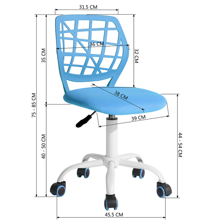 Blue Children's Desk Chair Swivel Office Chair CARNATION BLUE PLICA