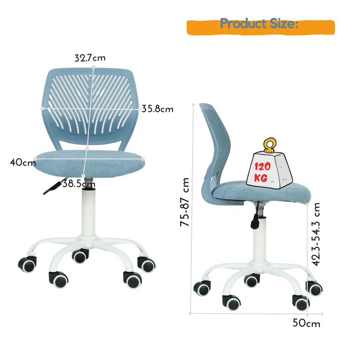 Swivel children desk's chair height adjustable office chair CARNATION CURIO BLUE