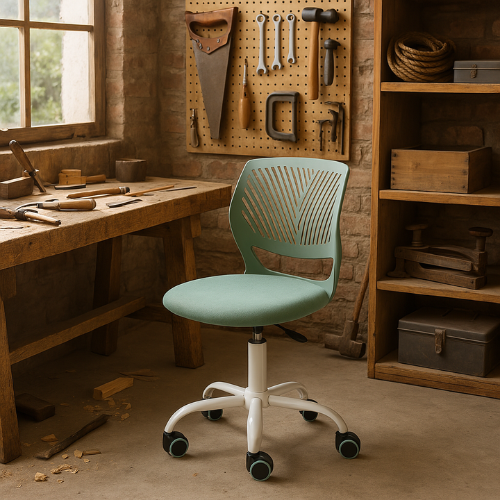 Aqua swivel children desk's chair height adjustable office chair CARNATION FABRIC AQUA