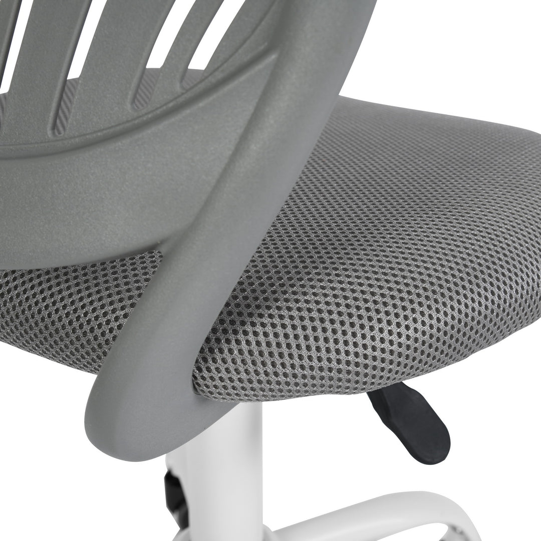 Grey swivel children desk's chair height adjustable office chair CARNATION GREY QS