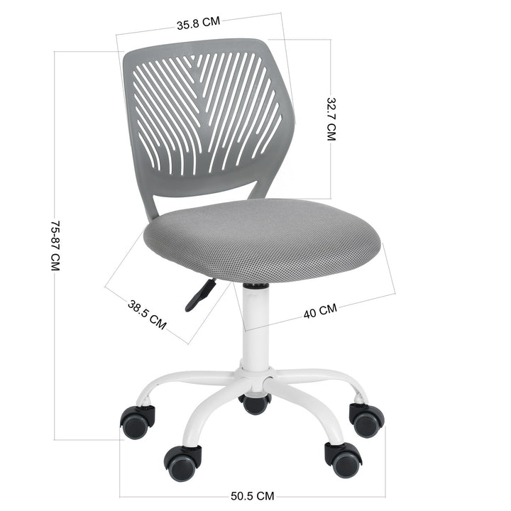 Grey swivel children desk's chair height adjustable office chair CARNATION GREY QS