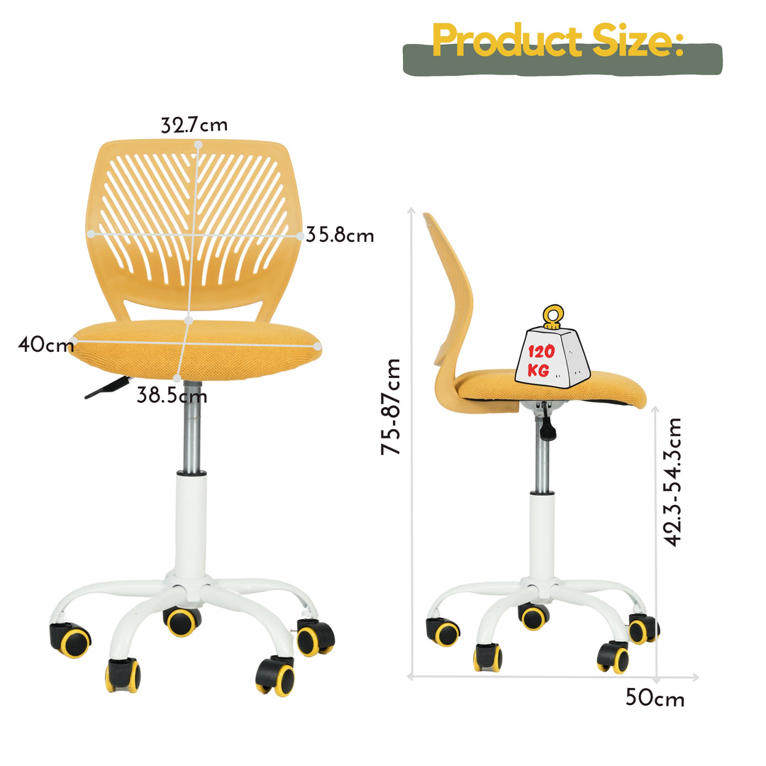 Swivel children desk's chair height adjustable office chair CARNATION LIME YELLOW
