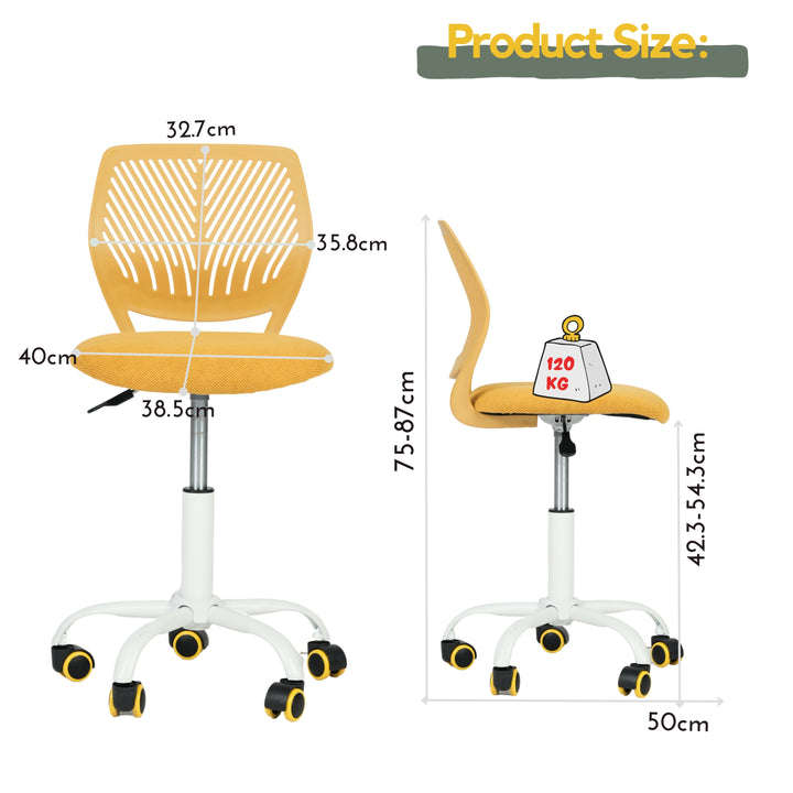 Swivel children desk's chair height adjustable office chair CARNATION LIME YELLOW