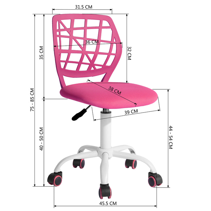 Fusha swivel children desk's chair height adjustable office chair CARNATION PINK I