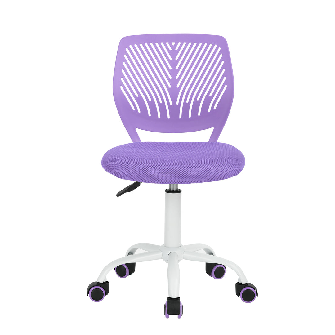 Desk Chair Adjustable Swivel Office Chair Fabric Seat Ergonomic Task Chair without Armrest CARNATION PURPLE