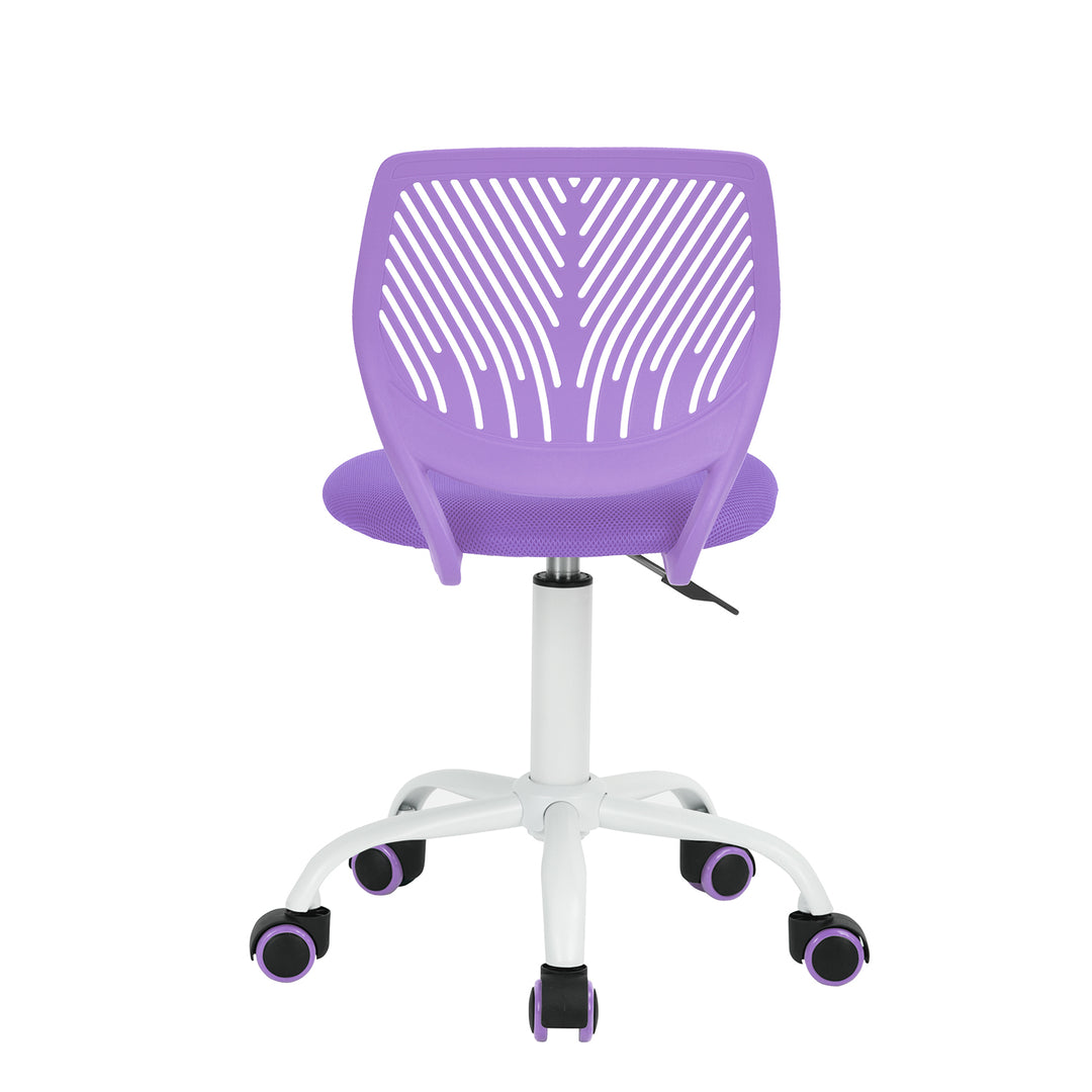 Desk Chair Adjustable Swivel Office Chair Fabric Seat Ergonomic Task Chair without Armrest CARNATION PURPLE