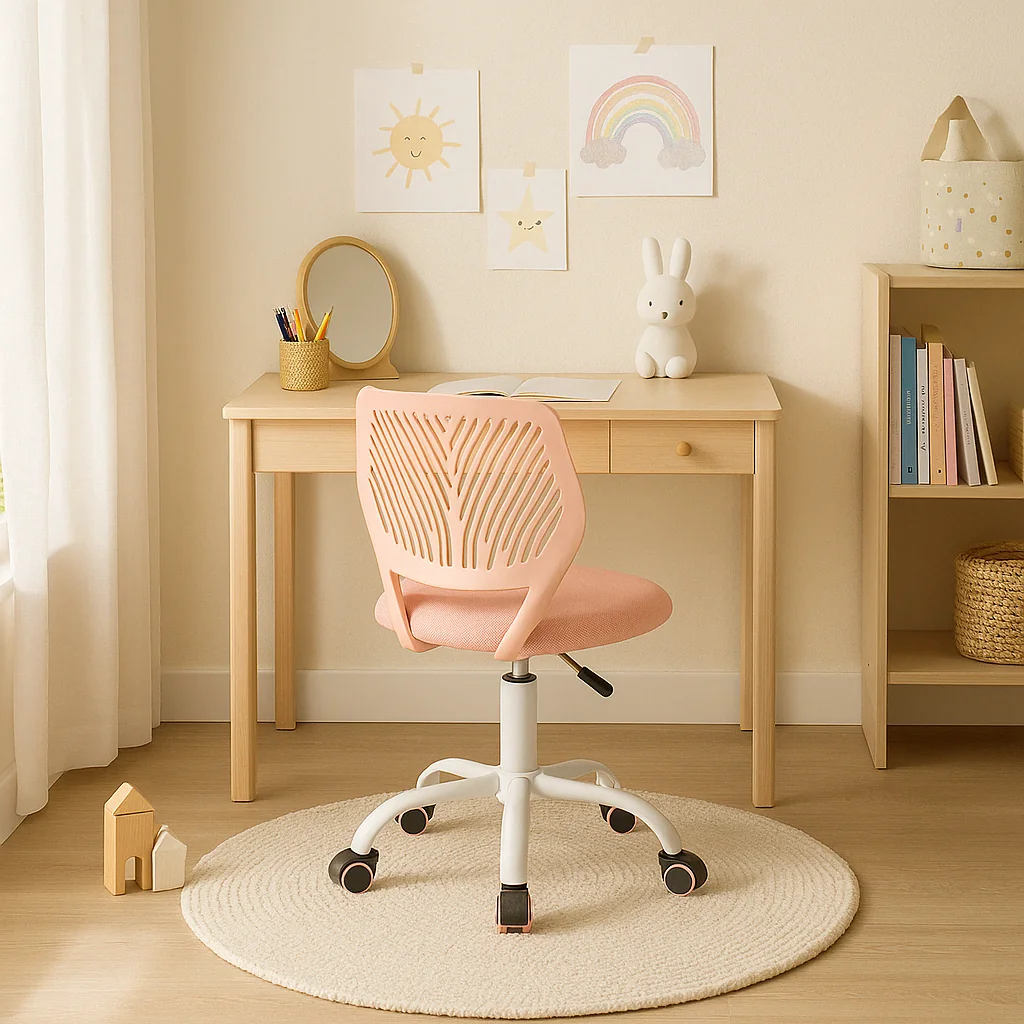 Swivel children desk's chair height adjustable office chair CARNATION ROSE