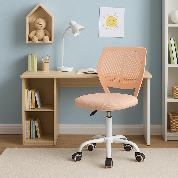 Swivel children desk's chair height adjustable office chair CARNATION ROSE