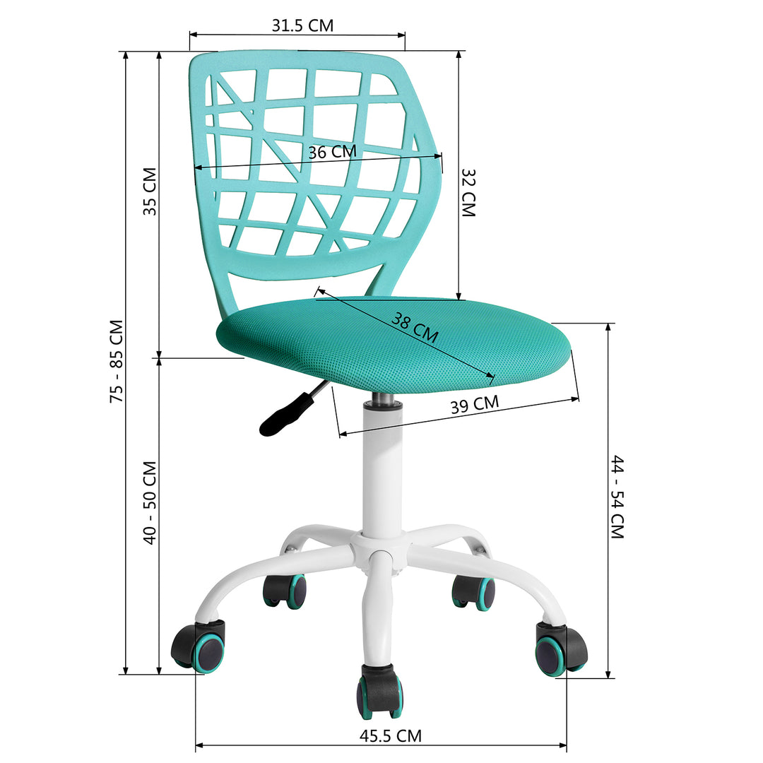 Light Blue Children's Desk Chair Swivel Office Chair CARNATION TURQUOISE Ⅰ