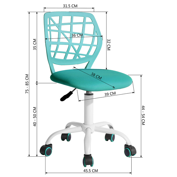 Light Blue Children's Desk Chair Swivel Office Chair CARNATION TURQUOISE Ⅰ