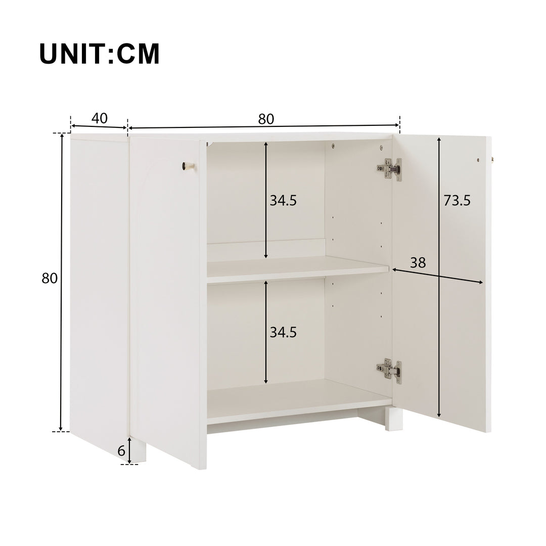 Modern white sideboard with 2 doors 80x40x80cm ELEGANT STOOL