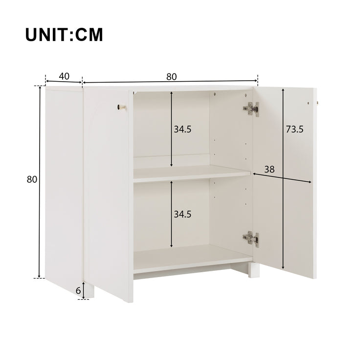 Modern white sideboard with 2 doors 80x40x80cm ELEGANT STOOL