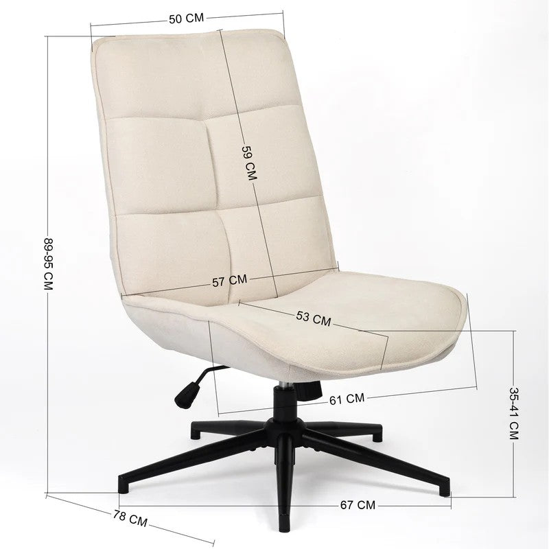 Modern Adjustable Light Beige Chenille Swivel Leisure Chair with Tilt Function CHARLOTTE CHENILLE KD