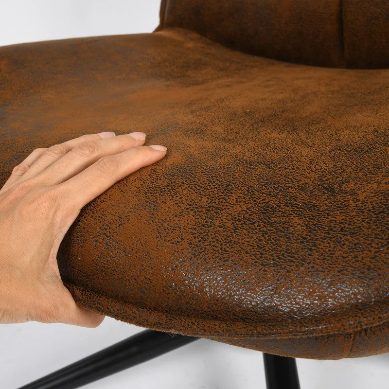 Modern Adjustable Brown Suede Swivel Leisure Chair with Tilt Function CHARLOTTE SUEDE BROWN KD