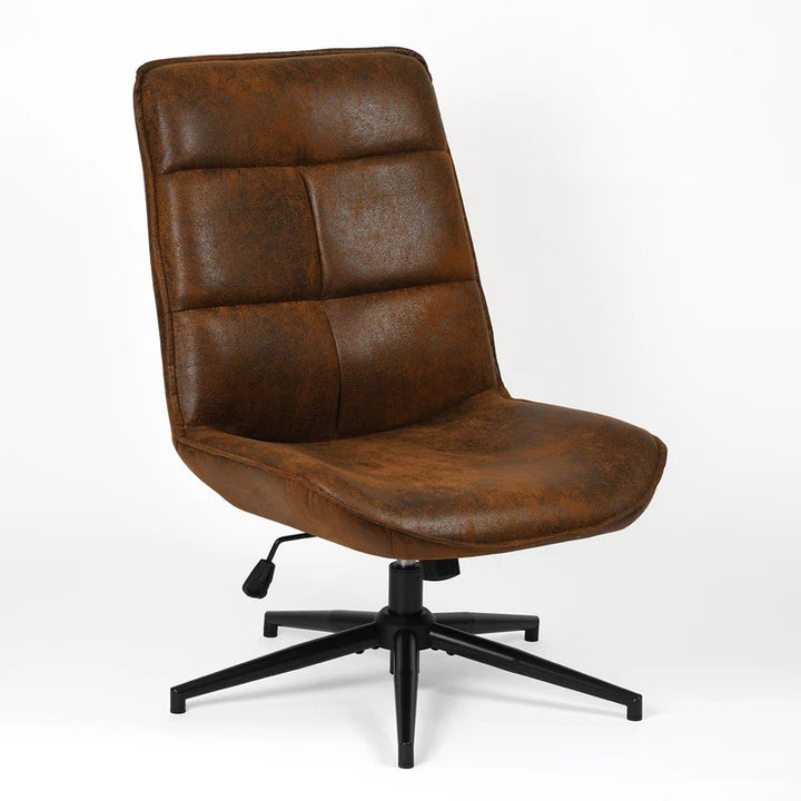 Modern Adjustable Brown Suede Swivel Leisure Chair with Tilt Function CHARLOTTE SUEDE BROWN KD
