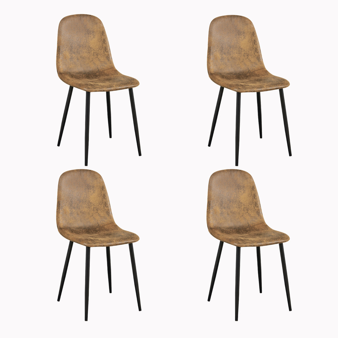 Set of 4 Scandinavian vintage dining room chairs CHARLTON SUEDE BROWN S FRXZ UKFR