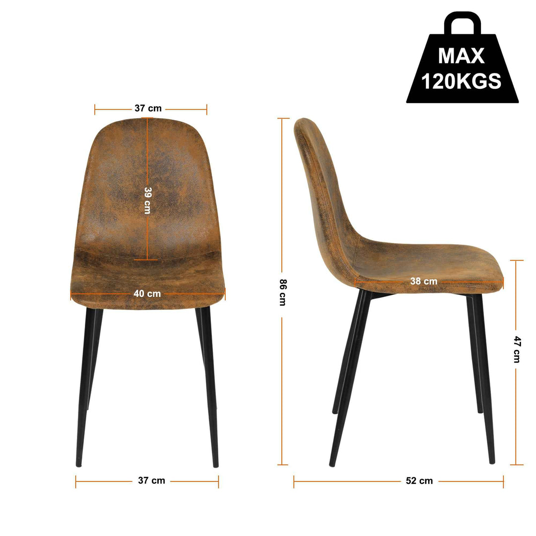 Set van 4 Scandinavische Eetkamerstoelen - Kunststof Zitting & Metalen Set van 4 Scandinavische Eetkamerstoelen - Kunststof Zitting & Metalen