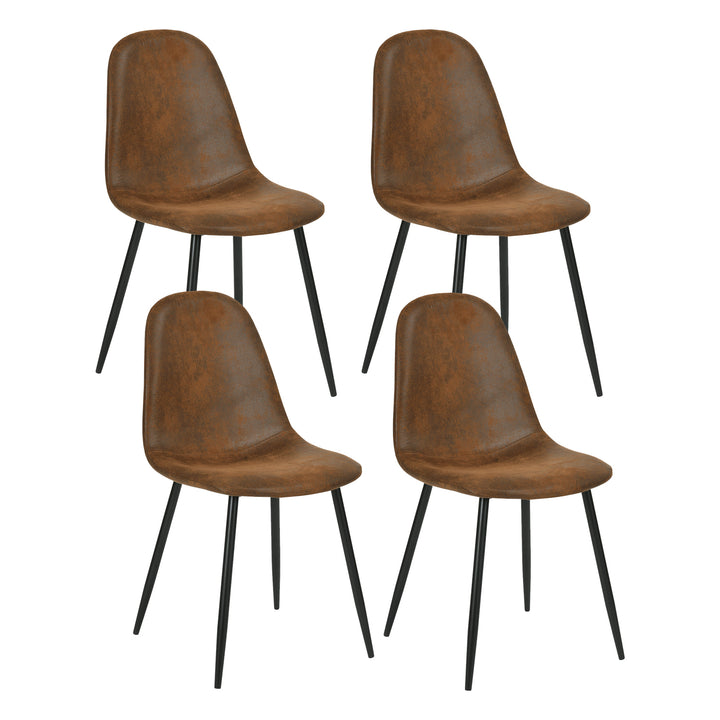 Set of 4 Scandinavian vintage dining room chairs CHARLTON SUEDE BROWN S FRXZ UKFR