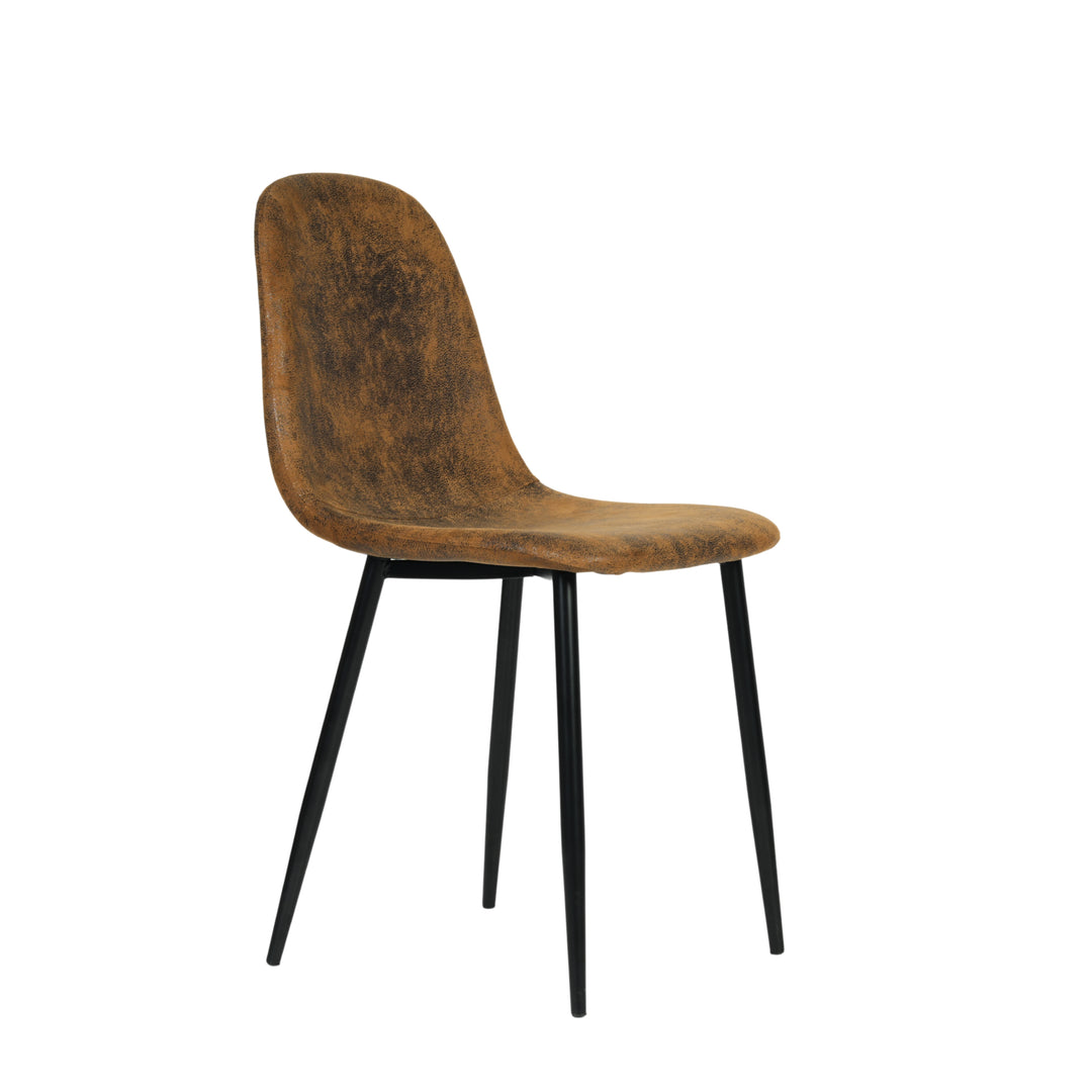 Set of 4 Scandinavian vintage dining room chairs CHARLTON SUEDE BROWN S FRXZ UKFR