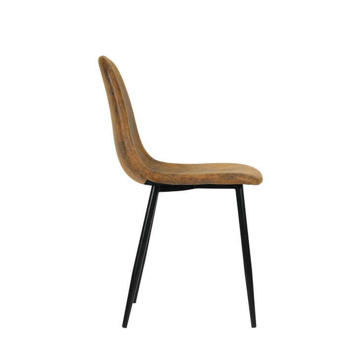 Set of 4 Scandinavian vintage dining room chairs CHARLTON SUEDE BROWN S FRXZ UKFR