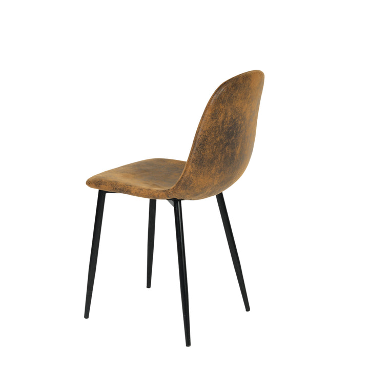 Set of 4 Scandinavian vintage dining room chairs CHARLTON SUEDE BROWN S FRXZ UKFR