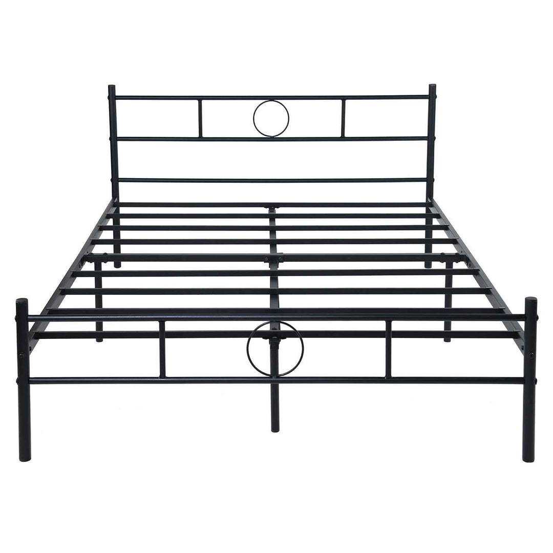 Double Metal Bed Frame Black 198x142cm – Space Saving Foldable Design, Ideal for Bedroom CIRCLE DOUBLE BLACK V1