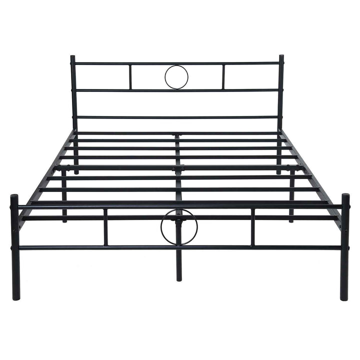 Double Metal Bed Frame Black 198x142cm – Space Saving Foldable Design, Ideal for Bedroom CIRCLE DOUBLE BLACK V1