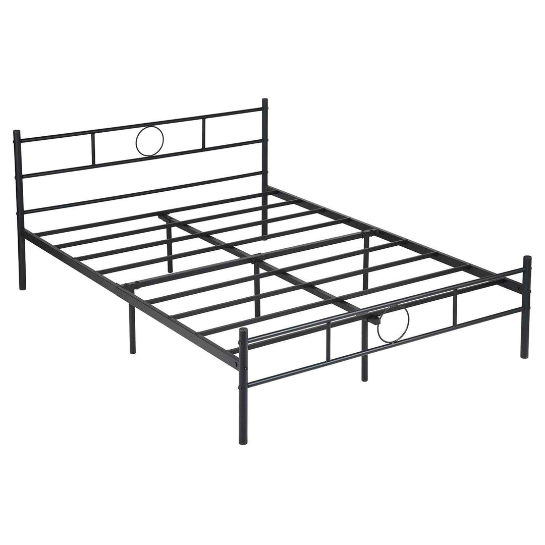 Double Metal Bed Frame Black 198x142cm – Space Saving Foldable Design, Ideal for Bedroom CIRCLE DOUBLE BLACK V1