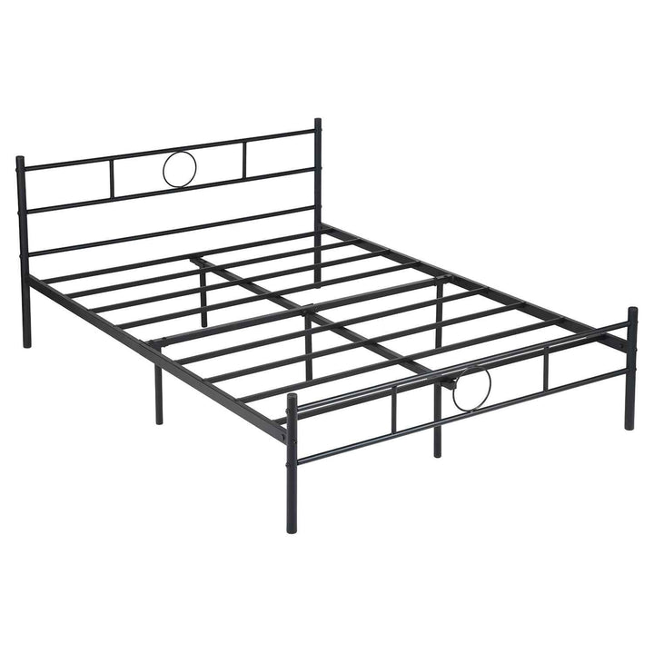 Double Metal Bed Frame Black 198x142cm – Space Saving Foldable Design, Ideal for Bedroom CIRCLE DOUBLE BLACK V1