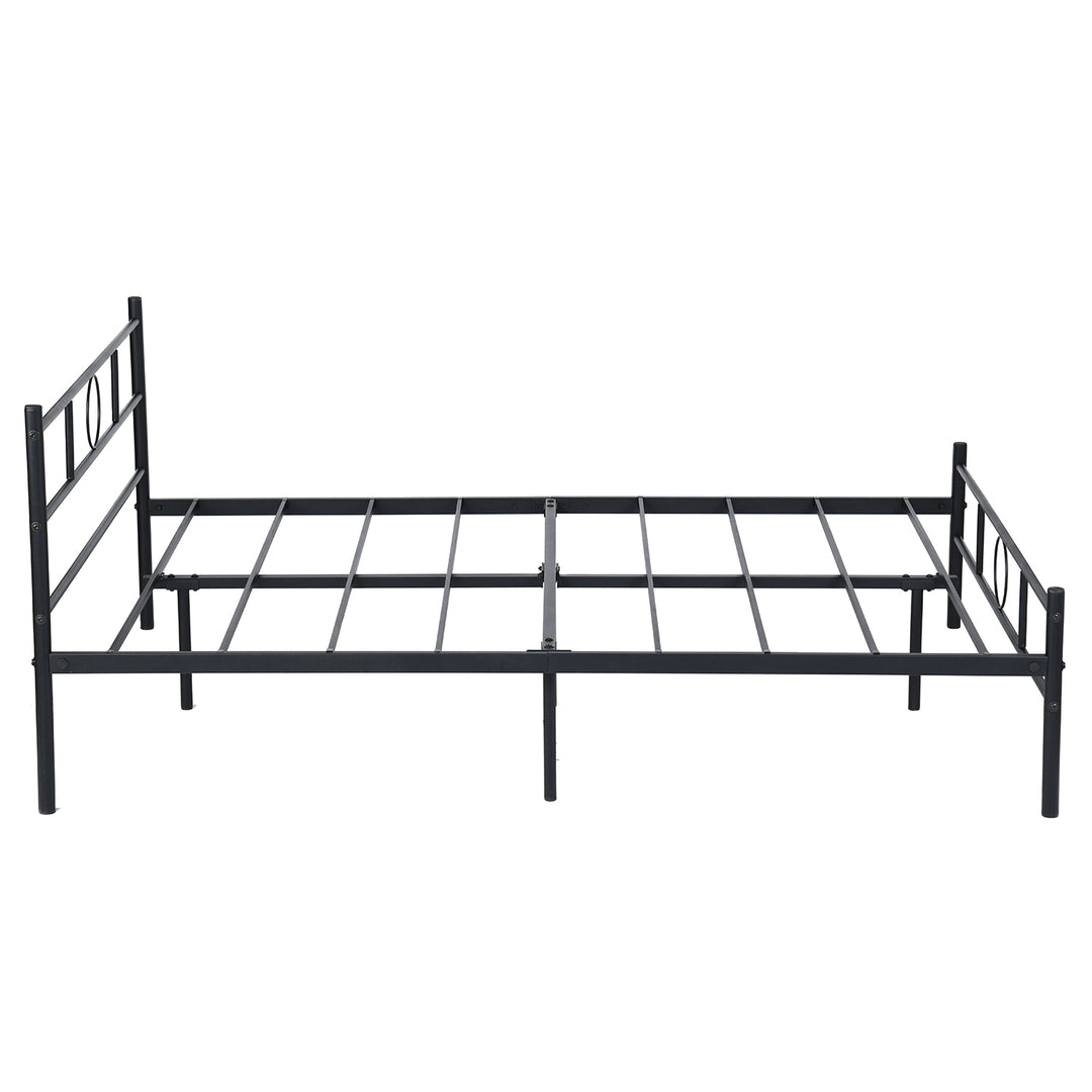 Double Metal Bed Frame Black 198x142cm – Space Saving Foldable Design, Ideal for Bedroom CIRCLE DOUBLE BLACK V1