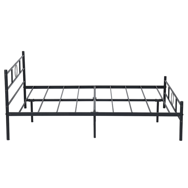 Double Metal Bed Frame Black 198x142cm – Space Saving Foldable Design, Ideal for Bedroom CIRCLE DOUBLE BLACK V1