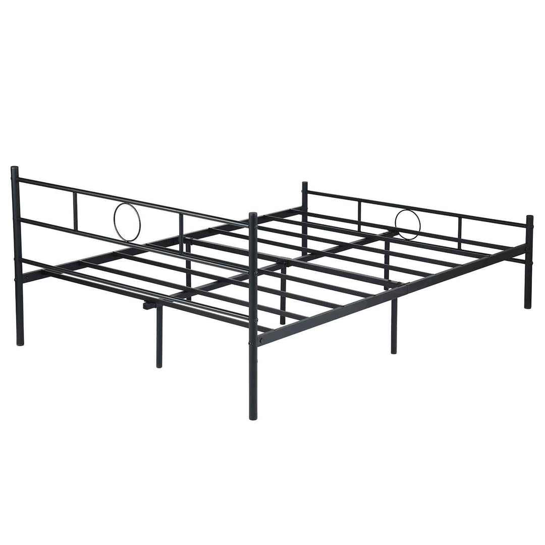 Double Metal Bed Frame Black 198x142cm – Space Saving Foldable Design, Ideal for Bedroom CIRCLE DOUBLE BLACK V1
