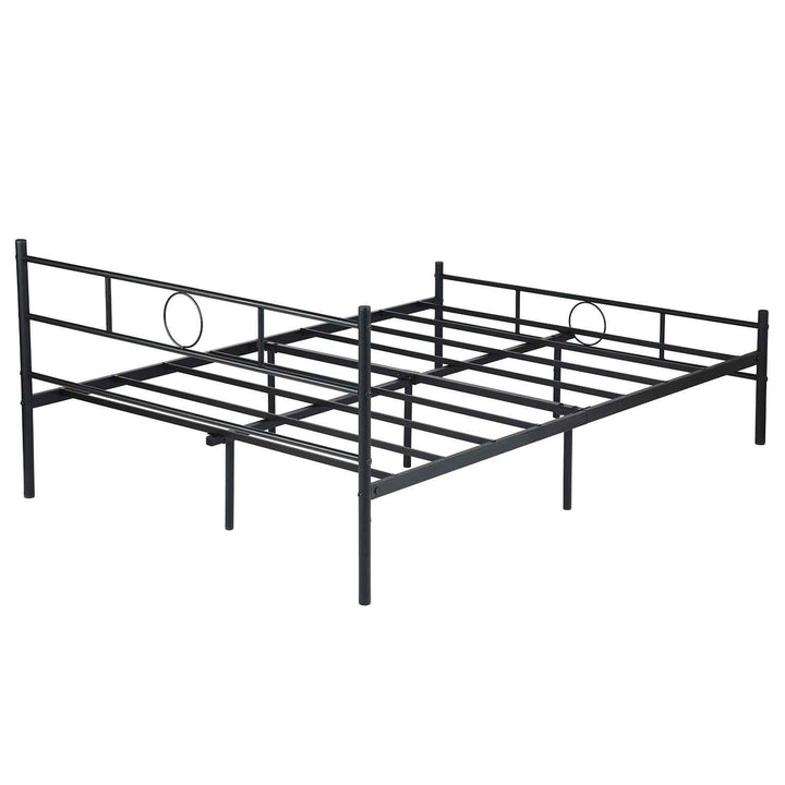 Double Metal Bed Frame Black 198x142cm – Space Saving Foldable Design, Ideal for Bedroom CIRCLE DOUBLE BLACK V1