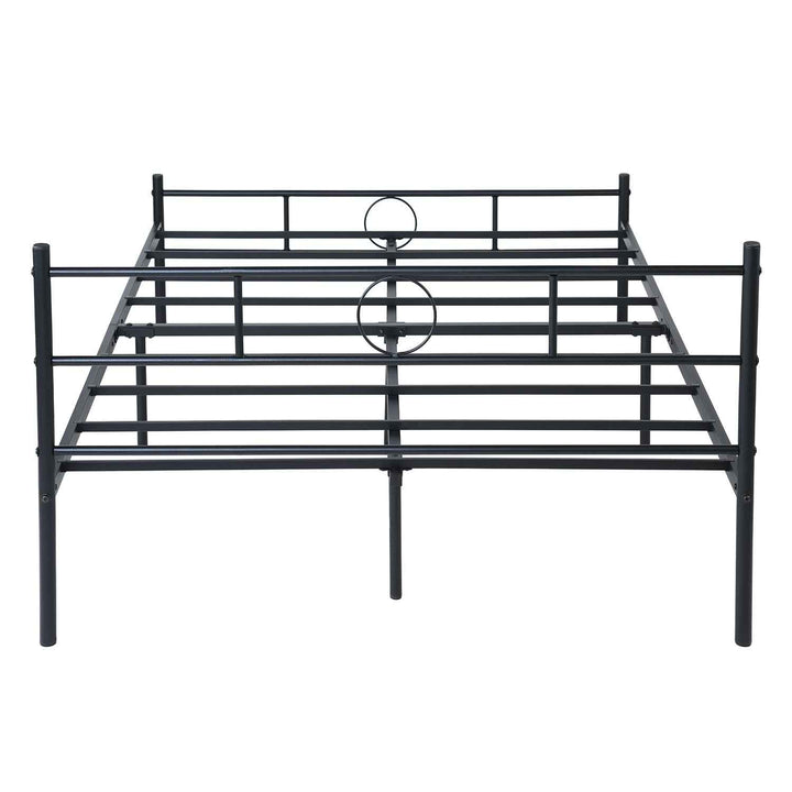 Double Metal Bed Frame Black 198x142cm – Space Saving Foldable Design, Ideal for Bedroom CIRCLE DOUBLE BLACK V1