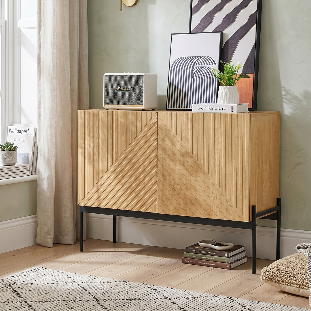Sideboard Cabinet With 2 Doors and Adjustable Shelves for Living Room COMPACTTABLE