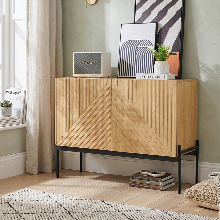 Sideboard Cabinet With 2 Doors and Adjustable Shelves for Living Room COMPACTTABLE