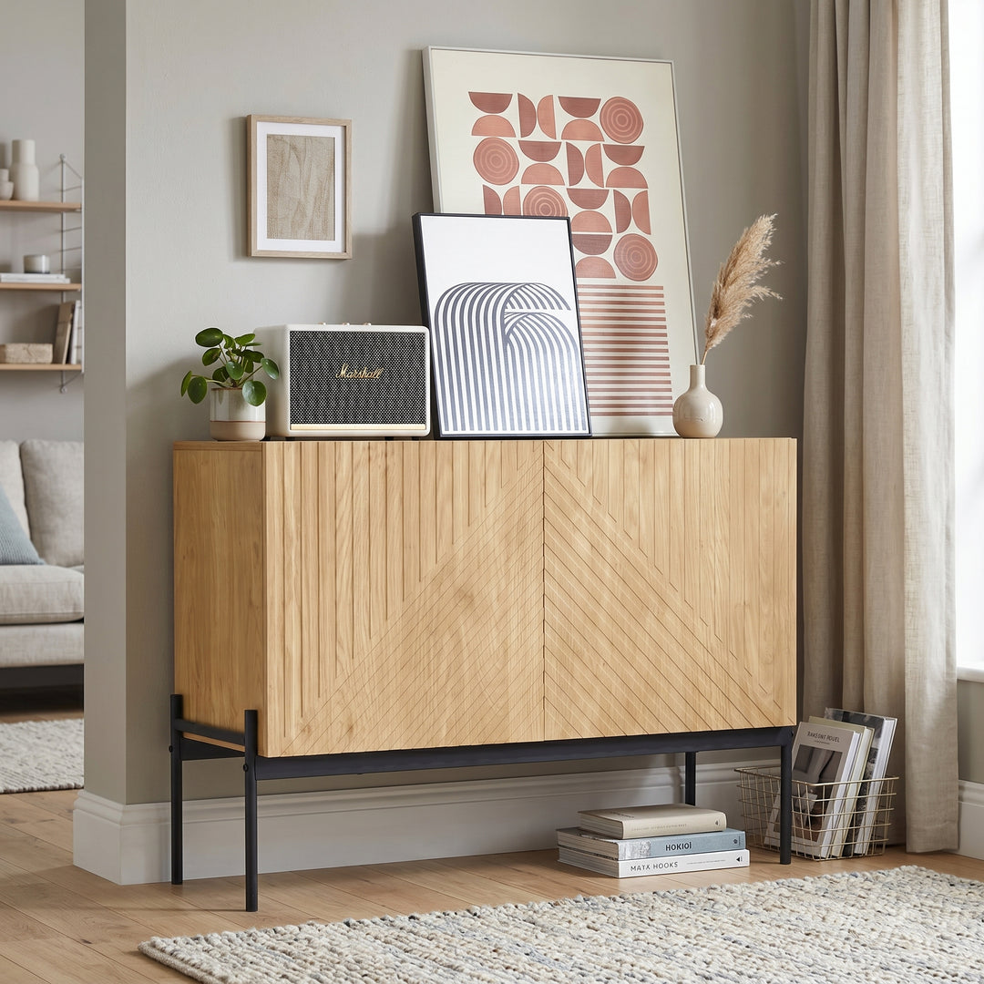 Sideboard Cabinet With 2 Doors and Adjustable Shelves for Living Room COMPACTTABLE