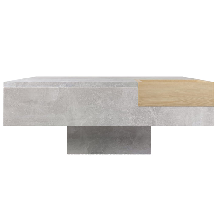 Modern concrete look coffee table with removable wooden storage box CROKS UK