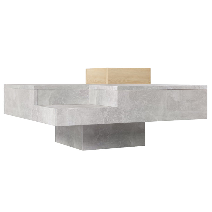 Modern concrete look coffee table with removable wooden storage box CROKS UK