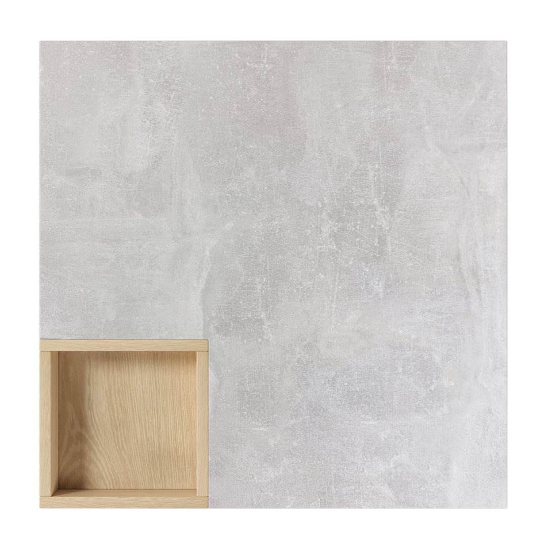 Modern concrete look coffee table with removable wooden storage box CROKS UK